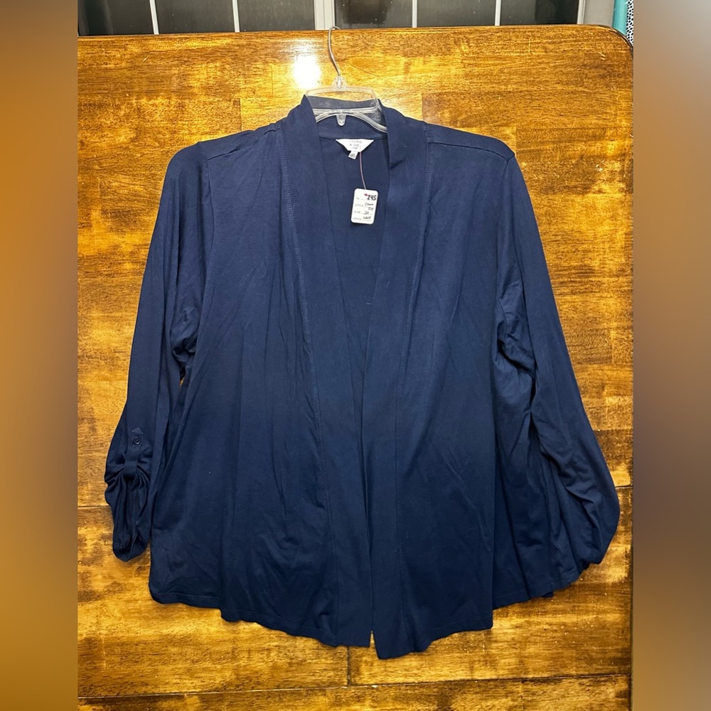 Crown and Ivy Curvy Ladies Cardigan - 3X - Navy - Used